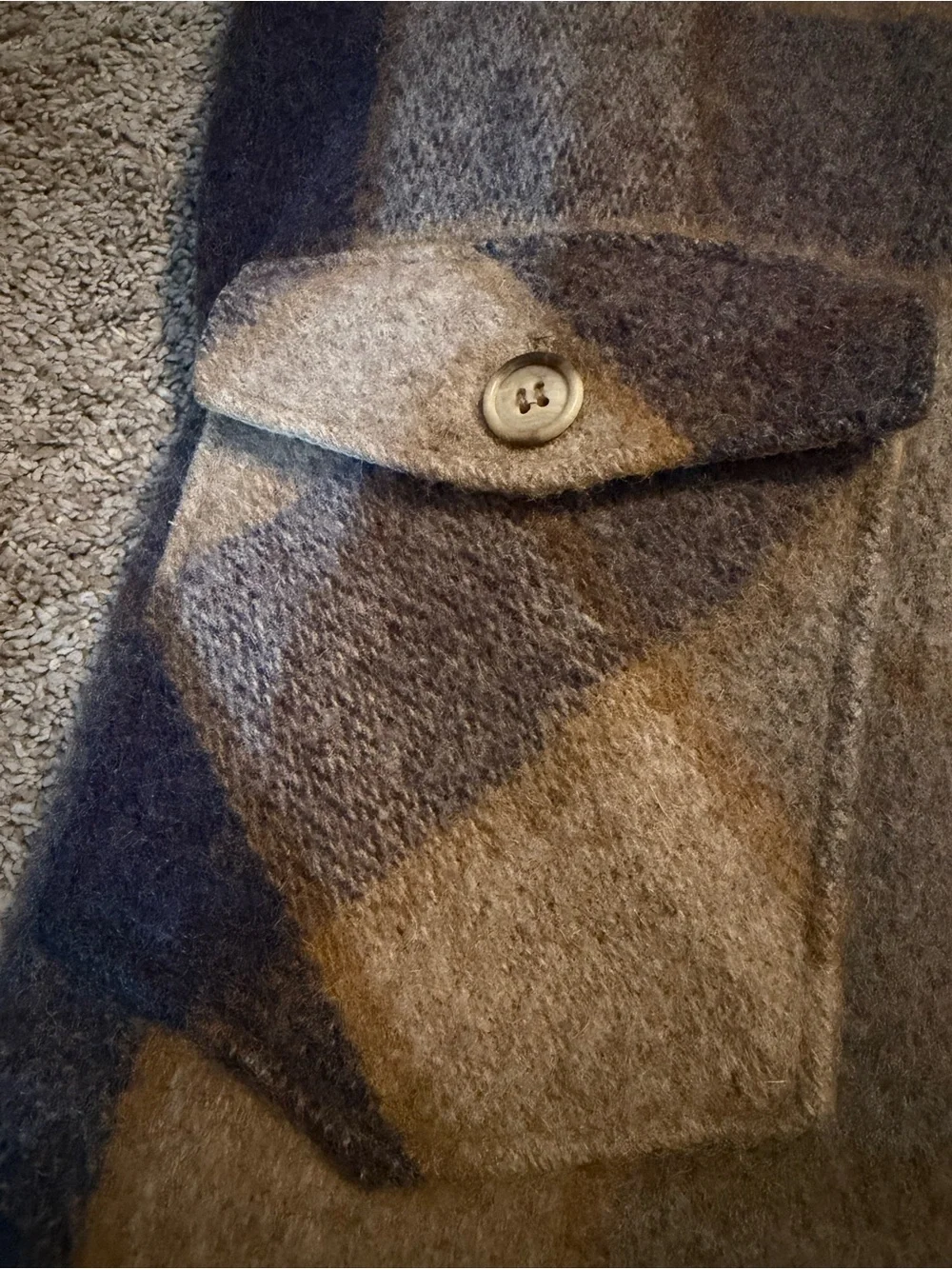 Woolrich Men's Plaid Shacket in Gray and Tan
